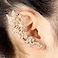 INENIMARTJ 2PCS Ear Cuff Crawler Earrings Crystal Butterfly Elven Ear Cuffs Climbers Hypoallergenic Piercing Ear Cuff Wrap Clip Earrings for WomenGold