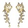 INENIMARTJ 2PCS Ear Cuff Crawler Earrings Crystal Butterfly Elven Ear Cuffs Climbers Hypoallergenic Piercing Ear Cuff Wrap Clip Earrings for WomenGold
