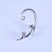 Caiyao 3Pcs Black Gold Silver Vintage Punk Long Cat Tail Around Ear Earrings Cartoon Animals Pet Cat Ear Cuff Clawer Bowed Cat Ear Clip for Women B silver