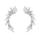 ABJFJE Crystal Leaf Climbers Crawler Jewelry Jacket Earrings Sparkly Zircon Pave Metal Ear Cuff Wrap Clip Stud Earring Climber Top Ear Clip for Women