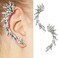 ABJFJE Crystal Leaf Climbers Crawler Jewelry Jacket Earrings Sparkly Zircon Pave Metal Ear Cuff Wrap Clip Stud Earring Climber Top Ear Clip for Women