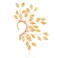 Yumikoo Elf Ear Cuff Fairy Single Left Handmade Non Piercing Earring for Women Golden Leaves
