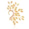 Yumikoo Elf Ear Cuff Fairy Single Left Handmade Non Piercing Earring for Women Golden Leaves