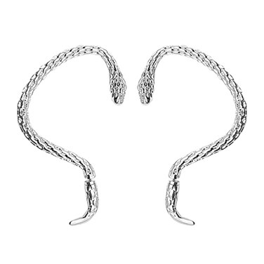 Taichell Gothic Gold Snake Shape Earrings Punk Stud Snake Cuff Earring for Women