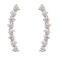 PAVOI 14K White Gold Plated Hearts Arrows Simulated Diamond Ear Crawler Cuff Earrings Hypoallergenic Stud Ear Climber Jackets Valentines Day Trendy Jewelry