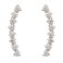 PAVOI 14K White Gold Plated Hearts Arrows Simulated Diamond Ear Crawler Cuff Earrings Hypoallergenic Stud Ear Climber Jackets Valentines Day Trendy Jewelry