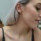 espere Rhodium Plated Sterling Silver Suspension Hoop Earring Ear Suspender Minimalist Ear Cuff Rose Gold Wrap Hoop Silver Huggie Earring