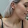 espere Rhodium Plated Sterling Silver Suspension Hoop Earring Ear Suspender Minimalist Ear Cuff Rose Gold Wrap Hoop Silver Huggie Earring
