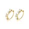 SLUYNZ 925 Sterling Silver CZ Cuff Earrings for Women Teens Small Hoop Earrings No Piercing Cartilage Earrings BGold
