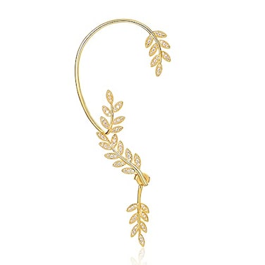 Vercret Gold Earrings Cuff for Women CZ Earring Ear Cuff for Friend Sister Daily Wearing