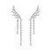 YOQUCOL Angels Wings Cubic Zirconia Crystal Ear Climber Long Drop Dangle Earring for Women