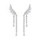 YOQUCOL Angels Wings Cubic Zirconia Crystal Ear Climber Long Drop Dangle Earring for Women