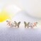 YOQUCOL Clear AB Multiple Colors Austrian Crystal Butterfly Cute Earrings Ear Vine Wrap For Women