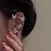 YYDSVOVO 2PCS Butterfly Tassel Zircon Earrings Butterfly Ear Cuffs No Piercing Silver