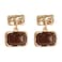 XINSHUN 1 Pair Winter Brown Geometric Plated 14K Earrings Retro Gold Texture Earrings Women