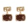 XINSHUN 1 Pair Winter Brown Geometric Plated 14K Earrings Retro Gold Texture Earrings Women