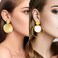 Myofeng 11 Pairs Big Disc Drop Earrings Gold Dangle Earrings Round Hammered Statement Earrings For Women Set