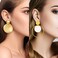 Myofeng 11 Pairs Big Disc Drop Earrings Gold Dangle Earrings Round Hammered Statement Earrings For Women Set