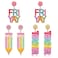 CEALXHENY 23 Pairs Pencil Earrings Teacher Earrings for Women Rhinestone Beaded Dangle Drop Earring Colorful Teacher Appreciation Gift Teacher Set 3 Pairs E