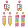 CEALXHENY 23 Pairs Pencil Earrings Teacher Earrings for Women Rhinestone Beaded Dangle Drop Earring Colorful Teacher Appreciation Gift Teacher Set 3 Pairs E
