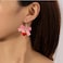 GLMOCM 3D Strawberry Earrings for Women Cute Bow Strawberry Earrings Acrylic Fruit Drop Dangle Earrings for Women Jewelry A