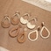 ACLOKOO 4 Pairs Handmade Raffia Rattan Bohemian Round Drop Dangle Earrings for Women Boho Statement Cute Fun Hoop Earrings Set Teardrop raffia and rattan