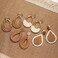 ACLOKOO 4 Pairs Handmade Raffia Rattan Bohemian Round Drop Dangle Earrings for Women Boho Statement Cute Fun Hoop Earrings Set Teardrop raffia and rattan