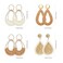 ACLOKOO 4 Pairs Handmade Raffia Rattan Bohemian Round Drop Dangle Earrings for Women Boho Statement Cute Fun Hoop Earrings Set Teardrop raffia and rattan