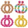 PHALIN 4 Pairs Rattan Earrings for Women Boho Raffia Ball Hoop Dangle Earring Set Handmade Summer Beach Earrings Lightweight Straw Wicker Braid Earring Gifts 4Pairs Dangle Earings