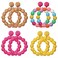 PHALIN 4 Pairs Rattan Earrings for Women Boho Raffia Ball Hoop Dangle Earring Set Handmade Summer Beach Earrings Lightweight Straw Wicker Braid Earring Gifts 4Pairs Dangle Earings