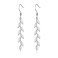 KesaPlan 925 Silver Dangle Earrings for Women Olive Leaves Crystal Dangle Earrings for Wedding Sparkly Prom Party