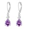 VOLUKA 925 Sterling Silver Natural Amethyst Teardrop Leverback Earrings7 9mm Pear Shaped Drop Dangly Earring Hypoallergenic Jewelry for Women