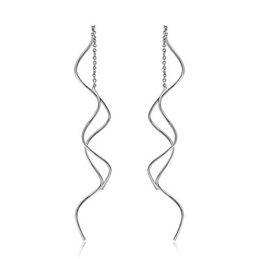 ACEFEEL Acefeel Fresh Style Exquisite Threader Dangle Earrings Curve Twist Shape for Womens Gift E158