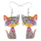 BONSNY Acrylic Drop Cat Earrings Pets Funny Design 7 Color Lovely Gift For Women By The Bonsny Multicolor