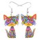 BONSNY Acrylic Drop Cat Earrings Pets Funny Design 7 Color Lovely Gift For Women By The Bonsny Multicolor