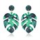 YAHPERN Acrylic Earrings For Women Statement Palm Leaf Earrings Resin monstera Drop Dangle Earrings Fashion Jewelry Green