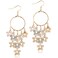 ANDPAI Bohemian Long Colorful Chandelier Tassel Flower Dangle Drop Hoop Earrings for WomenGold