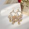 ANDPAI Bohemian Long Colorful Chandelier Tassel Flower Dangle Drop Hoop Earrings for WomenGold