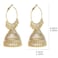 Izpack Antique Indian Jhumka Bell Dangle Drop Hoop Statement Earrings Oxidized Ethnic Bollywood Jhumki Dangling Huggie Hoops Earring Boho Jewelry Gifts for Women Birthday Gold