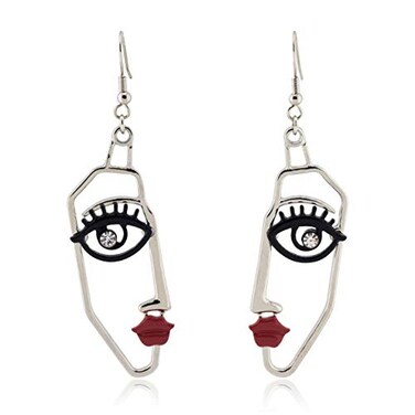 by MODERN Artistic Face Drop Earrings Elegant Statement Accessory for Women