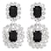 Asphinien Asphire Vintage Geometric Rhinestone Drop Dangle Earrings Black Gemstone Earrings Elegant Long Statement Earrings for Women Wedding Prom Ball Jewelry Silver