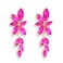 ATIMIGO Elegant Hot Pink Rhinestone Dangle Earrings Cluster Crystal Wedding Bridal Earrings for Brides Bridemaids Formal Prom Statement Drop Earrings for Women