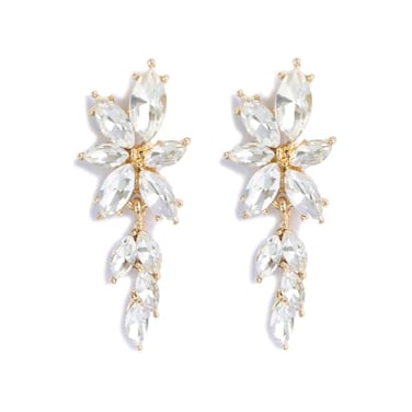 ATIMIGO Elegant Rhinestone Dangle Earrings Cluster Crystal Wedding Bridal Earrings for Brides Bridemaids Formal Prom Statement Drop Earrings for Women