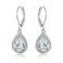 Barzel 18K White Gold Plated Cubic Zirconia Drop Earrings White Sapphire