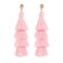 BaubleStar Fashion Tassel Dangle Earrings for Women Layered Long Bonita Tiered Pink Thread Tassel Drop Statement Jewelry