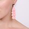 BaubleStar Fashion Tassel Dangle Earrings for Women Layered Long Bonita Tiered Pink Thread Tassel Drop Statement Jewelry
