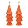 BaubleStar Fashion Tassel Dangle Earrings for Women Layered Long Bonita Tiered Russet Orange Thread Tassel Drop Statement Jewelry