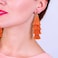 BaubleStar Fashion Tassel Dangle Earrings for Women Layered Long Bonita Tiered Russet Orange Thread Tassel Drop Statement Jewelry