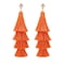 BaubleStar Fashion Tassel Dangle Earrings for Women Layered Long Bonita Tiered Russet Orange Thread Tassel Drop Statement Jewelry