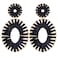 BaubleStar Raffia Tassel Fringe Rattan Hoop Drop Statement Earrings for Women Black Tiered Thread Handmade Round Oval Cirle Dangle Fashion Jewelry